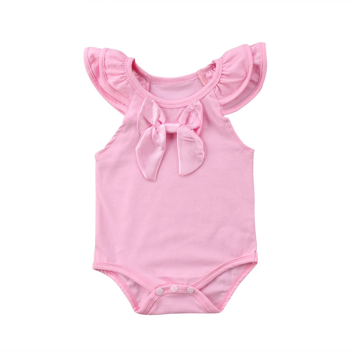 Милые детские Летняя Одежда для девочек оборками бантом комбинезон женский