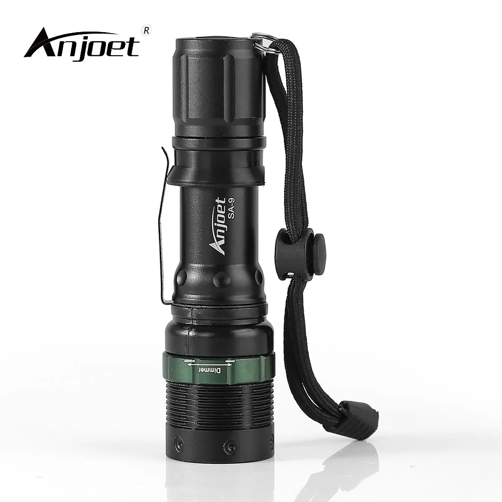 

ANJOET SA-9 Bike Flashlight Zoomable XM-L Q5 T6 Bicycle Torchs LED Zoom Lamp cycling Light Use 18650 or 3xAAA + charger