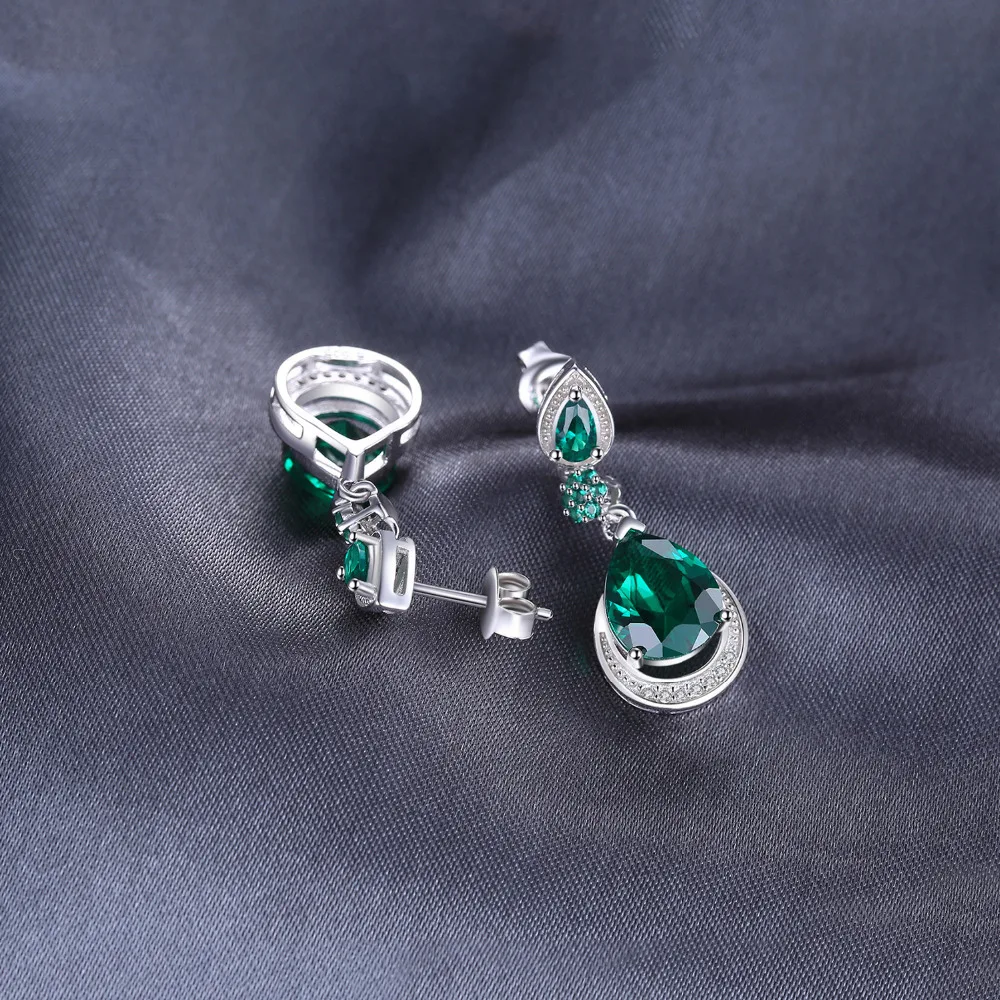Jewelrypalace Роскошные 14.38ct создана изумрудов воды Висячие серьги из натуральной 925