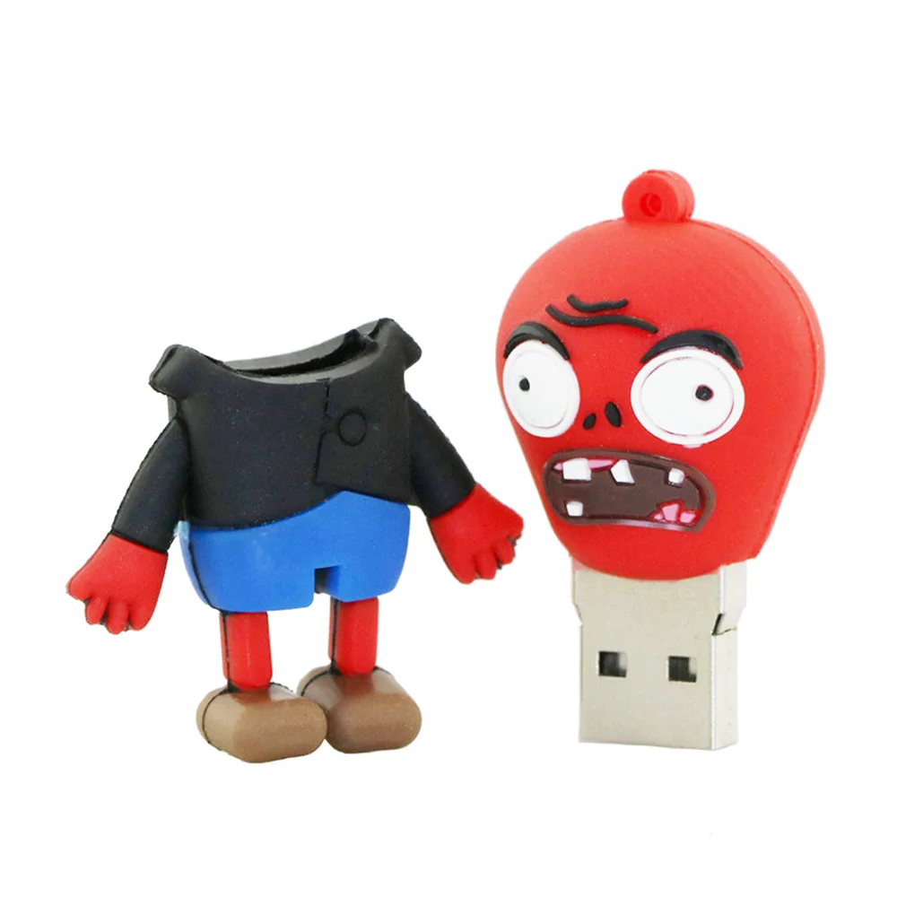 USB флеш-накопитель с забавными мультяшными персонажами мультфильмов Animado Zombies, 8 ГБ, 16 ГБ, 32 ГБ, 64 ГБ, 128 ГБ, накопитель для хранения с подсолнухом