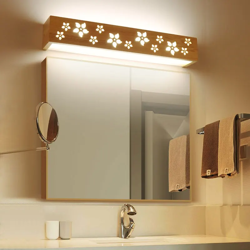 Стенная лампа северного стиля из массива дерева Nordic, ночной светильник прикроватный теплоты кровати, деревянное зеркало, простые японские настенные светильники 0050 включены.