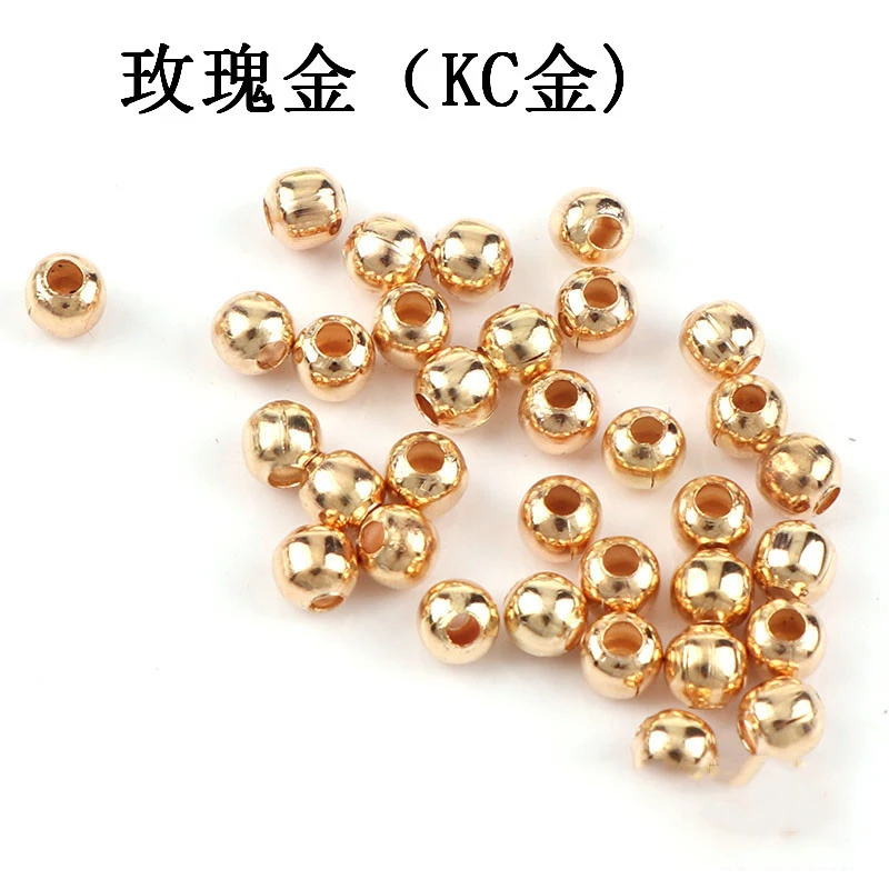 KC gold 3, 4, 5, 6, 8 мм, 30-500 шт, золото/серебро/античная бронза, металлические круглые разделители, свободные бусины для самостоятельного изготовления браслетов, ювелирных изделий - Цвет: KC gold