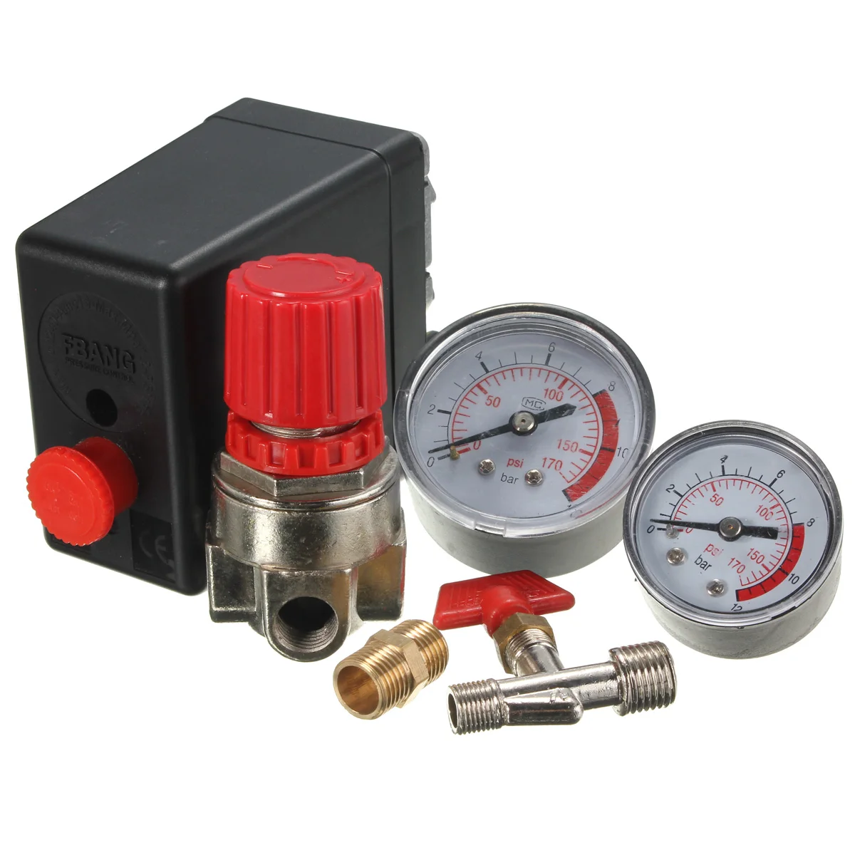 7,25-125 PSI переключатель давления для воздушного компрессора управления AC 15A 240V четыре отверстия Регулируемый Регулятор воздуха