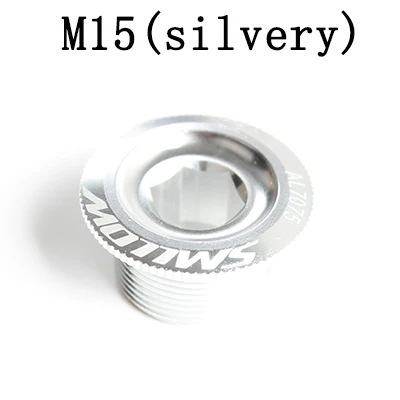 M15(silvery) Зубная пластина крышка Кривошип винт крышка M15 M18 M20 MTB шатун для велосипеда Крышка алюминиевый BMX NRoad велосипедный фитинг 9 цветов - Цвет: M15(silvery)