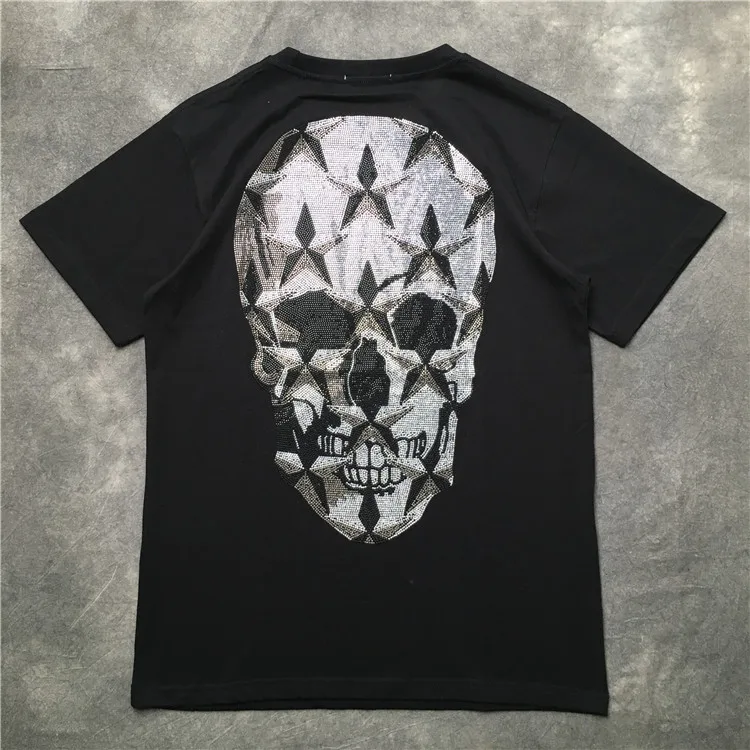 

New Novelty 2019 Men diamond Back Skull Head T Shirts T-Shirt Hip Hop Skateboard Street Cotton T-Shirts Tee Top kenye S-XXL #K38