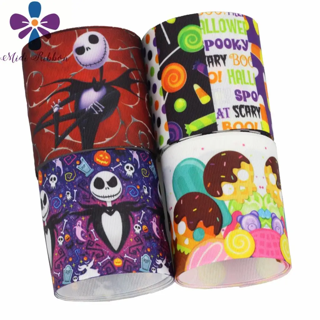 16 мм 75 Awesome Ghost Cute Skull Waffles напечатанный корсаж/эластичная лента летучая мышь