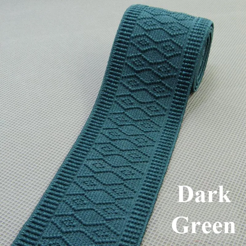 dark green Meetee 4 метра 50 мм ширина резинки красочный узор DIY ремесла швейное платье с поясом брюки ручной работы аксессуары AP584 - Цвет: dark green