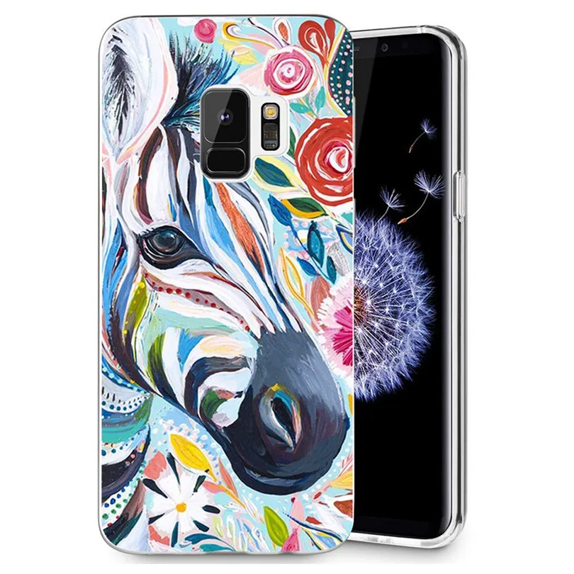 ТПУ чехол с цветочным принтом для Samsung Galaxy S3 S9 S9Plus S8 Plus S7 edge Note 8 feel Lite гелевый