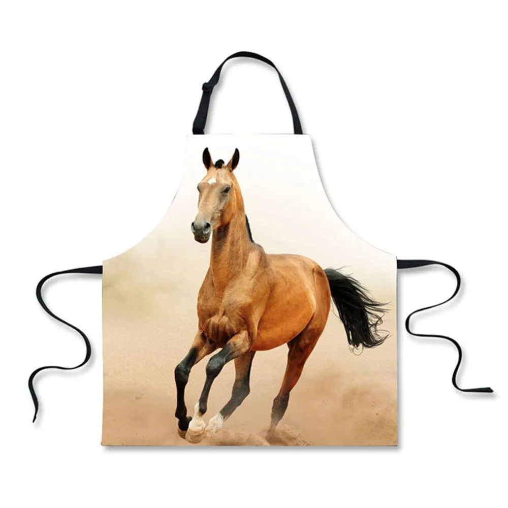 Высококачественные фартуки с 3D-принтом лошади для дома и отдыха модные кухонные