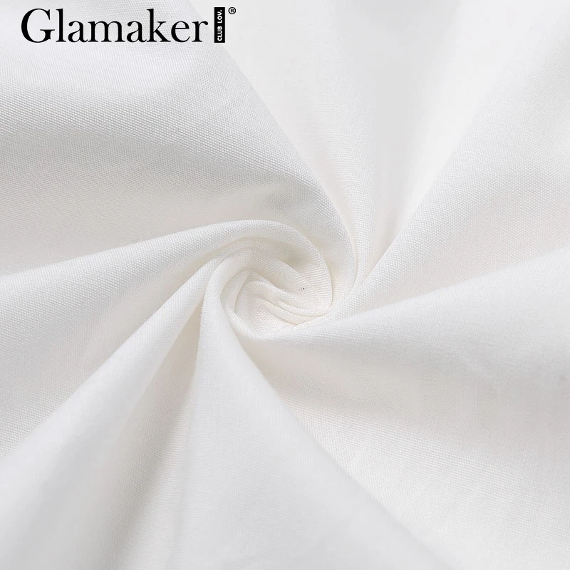 Glamaker, белое мини-платье с рукавом летучая мышь, Женская Офисная плиссированная блузка, платье-рубашка, Осеннее приталенное Элегантное короткое платье с высокой талией