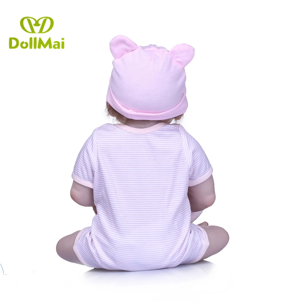 22 дюймов DOLLMAI полное Силиконовое боди Bebes Reborn Girl Кукла настоящая живая принцесса