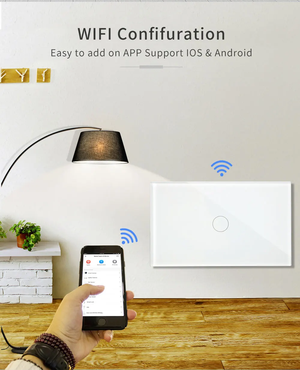 Bingoelec 1 банда 1 способ Wi-Fi сенсорный выключатель стандарт США/AU стеклянная панель умный настенный переключатель беспроводное управление с помощью приложения Tuya Google Home
