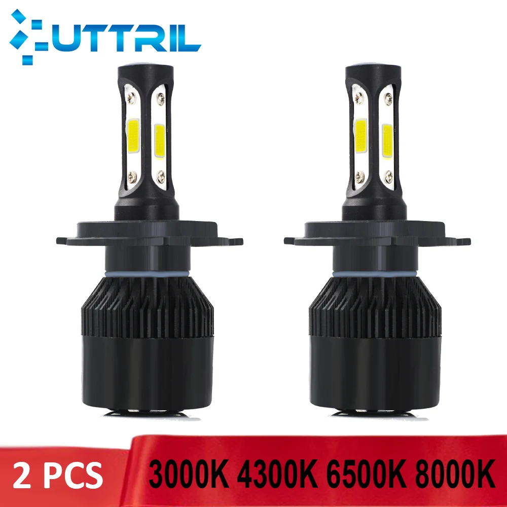 

Uttril 2 Pcs Car Headlight H4 H7 H11 3000K 4300K 6500K 8000K LED Bulb H1 H3 H8 H9 9005 9006 880 881 Hi/lo Auto Headlamp 12V