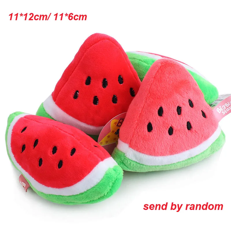 Watermelon 1 шт. Симпатичные Фрукты Дизайн Pet Игрушки для собак из мягкого флиса щенок, точь-в-точь Игрушечные лошадки - Цвет: Watermelon