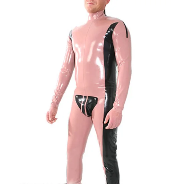 Лоскутные латексные резиновые мужские колготки Catsuit толщиной 0 8 мм боди Catsuit|latex