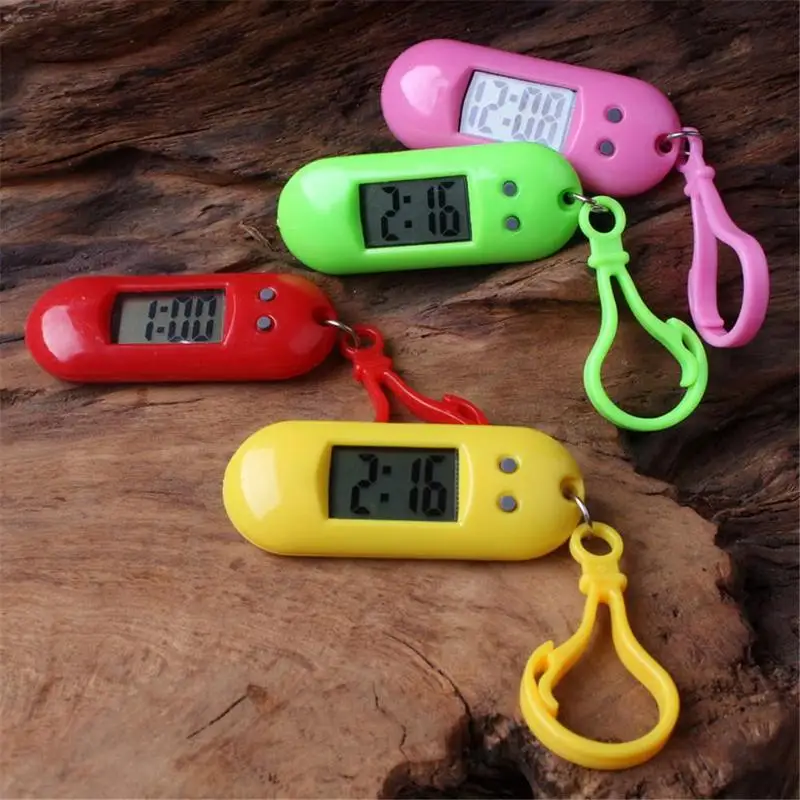 Унисекс брелок ученика электронные часы мини электронный цифровой Брелок часы с подвеской Овальный брелок ученика 1 шт