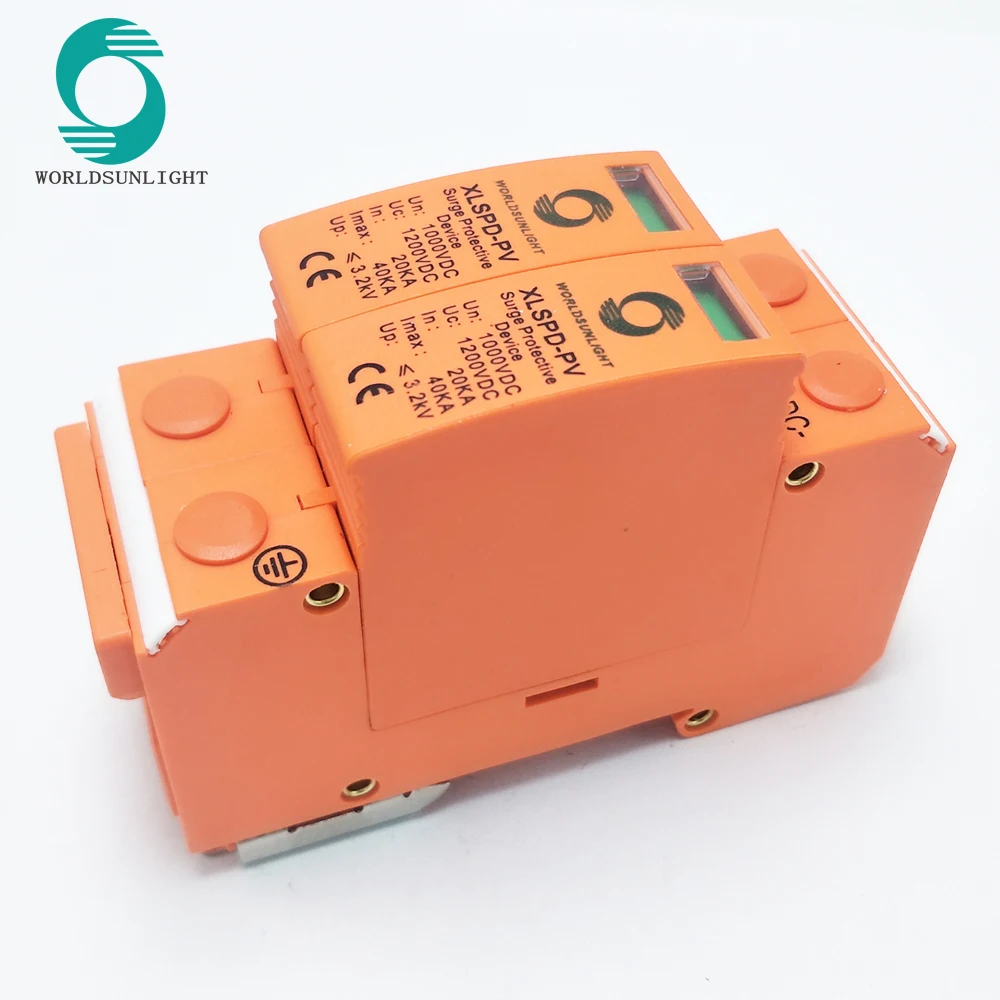 World Sunlight DC SPD 20KA~ 40KA 1000VDC 2P Защита от перенапряжения дома защитное предохранительное устройство низкого напряжения