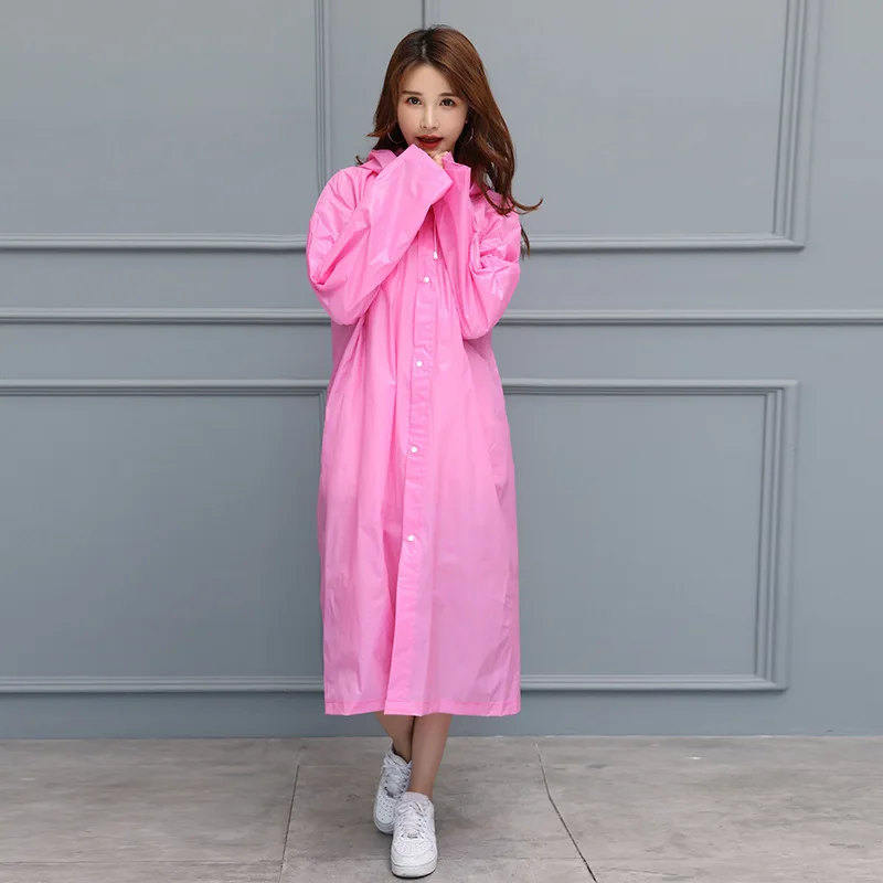 Women Men EVA Fashion Outdoor Travel Waterproof Riding Clothes Raincoat Poncho Hooded Knee Length Rainwear Rain Gear JJ-SYYY136- | Дом и сад