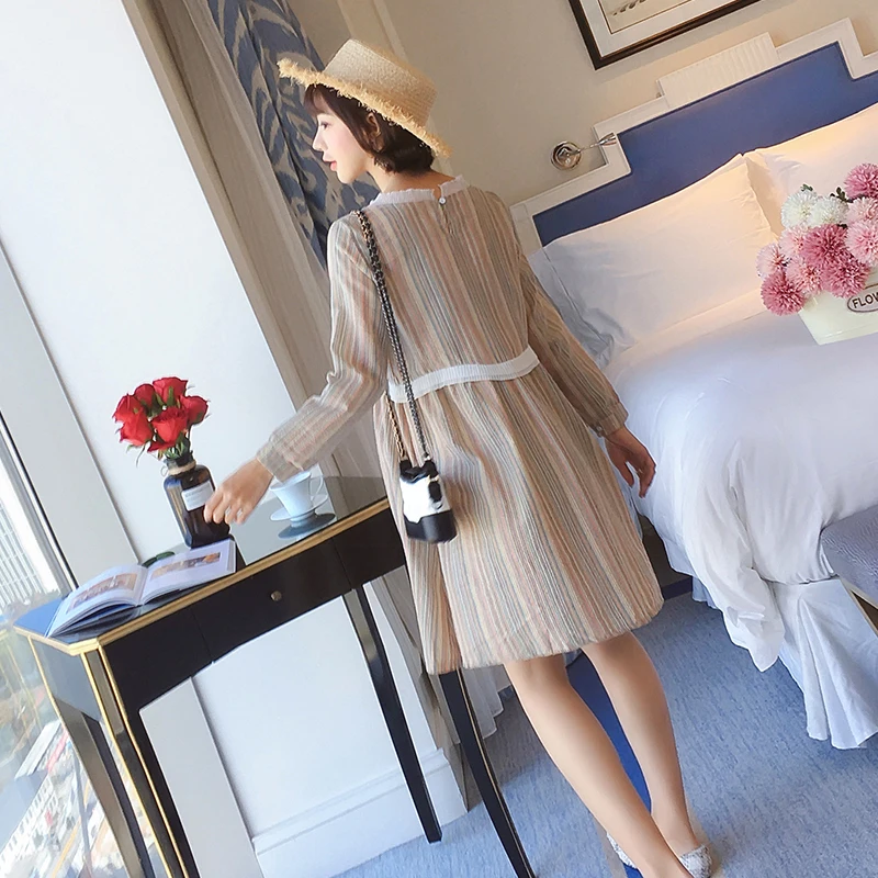 2019 Новое поступление лето платье для беременных женские Элегантный Полосатый