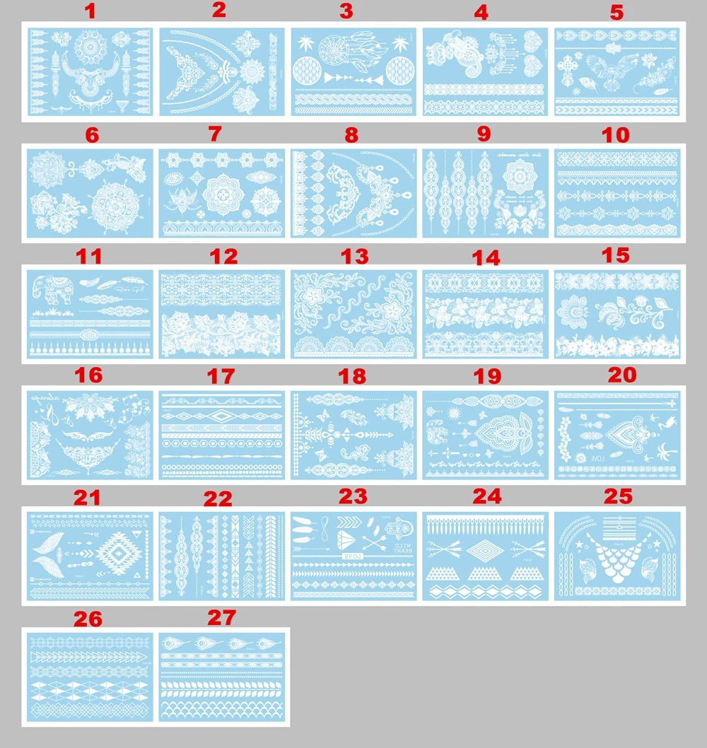 Свадебный стиль для невесты белые кружевные временные тату боди арт флэш