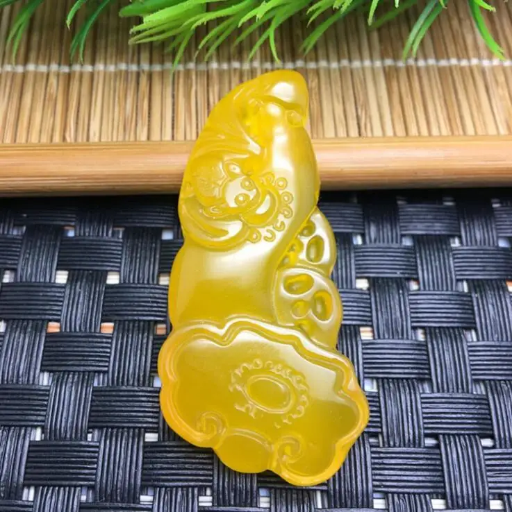 TJP из натурального прозрачного камня Агат халцедон Ganoderma lucidum large Большой