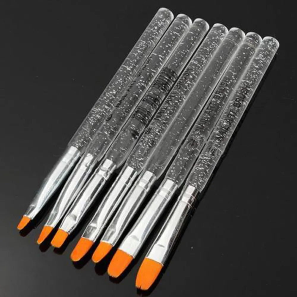 Новый набор кистей для маникюра 7 шт. УФ-гель акриловый прозрачный | Красота и