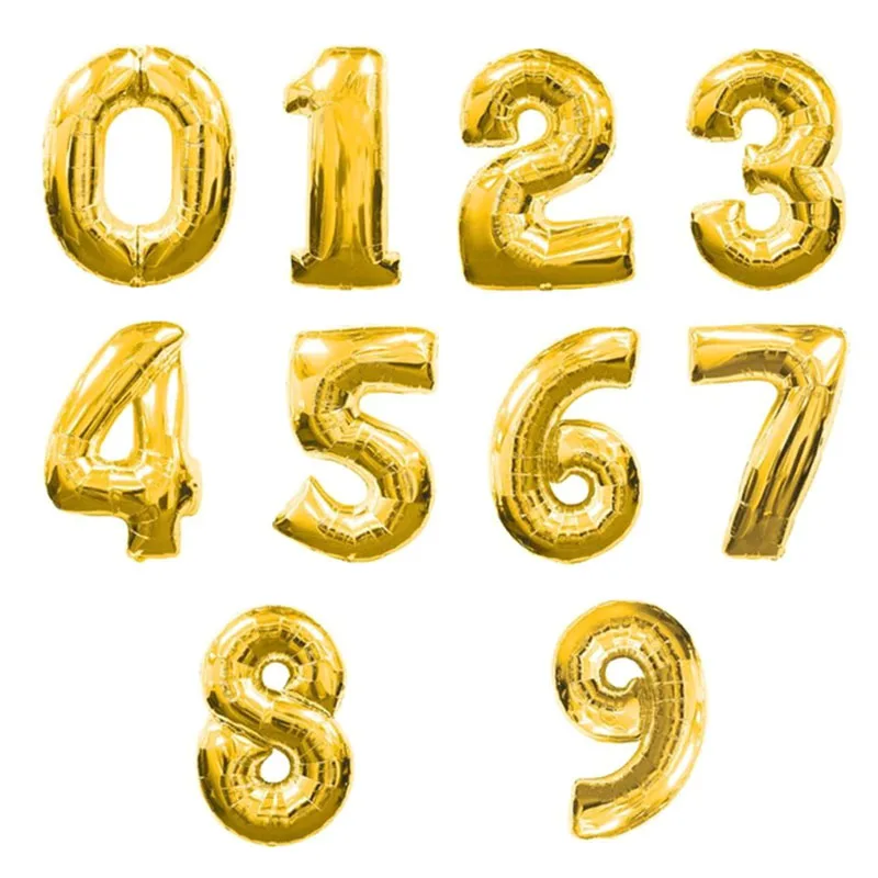 32 дюймовые золотые серебряные большие фотообои огромные цифры день рождения