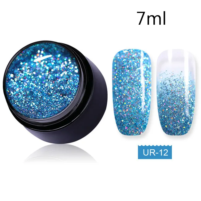 7ml color 12 Ur Sugar 7,5 мл голографический Блестящий Гель-лак для ногтей розовый золотой и серебряный цвета Блестящие Блестки гель замочить УФ-гель для дизайна ногтей лак - Цвет: 7ml color 12
