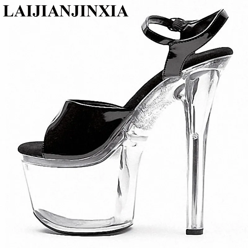 LAIJIANJINXIA Sexy 17cm High-Heeled Sandals Nightclub Dance Shoes Pole Dancing Shoes Model High Heels Women's Shoes G-048