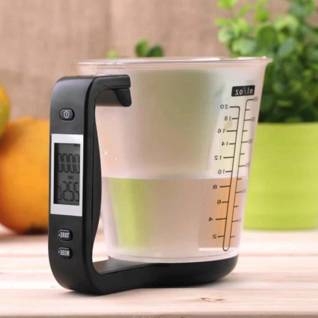 

Hostweigh Measuring Cup Kitchen Scales Beaker Digital Libra Electronic Tool Scale with LCD Display Temperature Measurement Cups