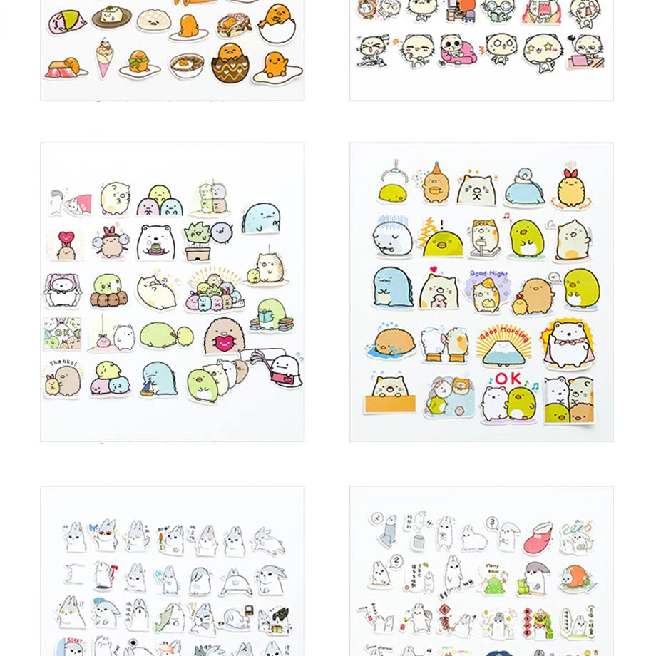 Каваи Мультяшные пищевые цветочные диалевые канцелярские наклейки скрапбукинг