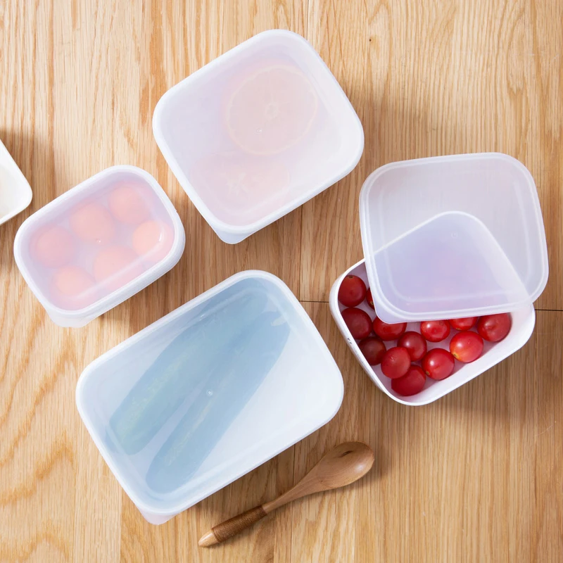 900ML Japan Food Crisper Microwave Oven Plastic Refrigerator Storage Box Rectangular Lunch Fruit Imported box | Дом и сад