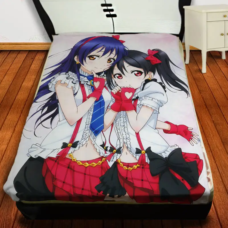 Синий Аниме Манга LOVE LIVE! Школьный идол проект пледы одеяло 001 - Цвет: Синий