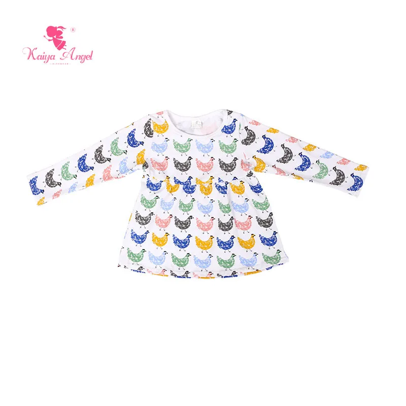 Модная детская одежда Kaiya Angel 2017 для девочек красочный Топ с длинным рукавом на