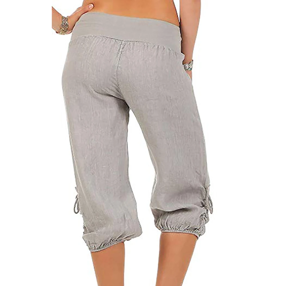 Шорты бермуды Женские однотонные на пуговицах Модные свободные облегающие