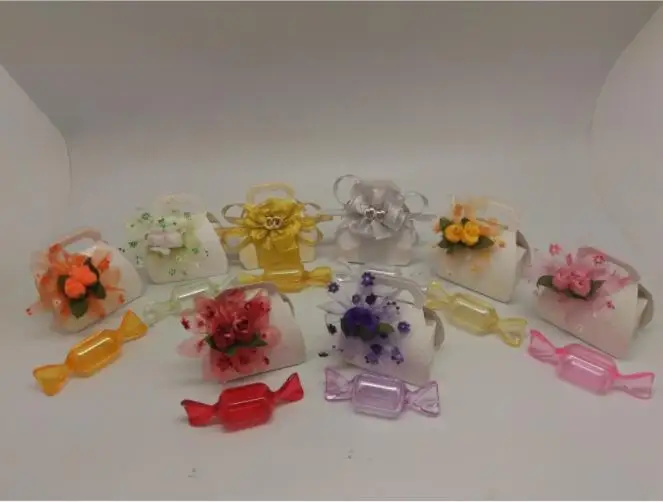 60 шт DIY медведь шаблон милый утка день рождения, детский душ вечерние сувениры корзина конфеты коробка с лентами крестины подарок для мальчика девочки коробки