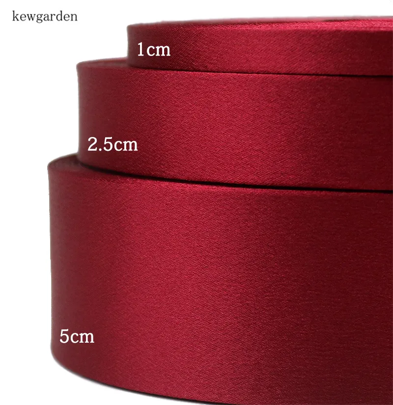 Kewgarden 10mm 1cm Elegant Bright silk Layering Cloth Satin Ribbons Handmade Tape DIY Bowknot Accessories Cotton Riband 8m/lot | Дом и сад