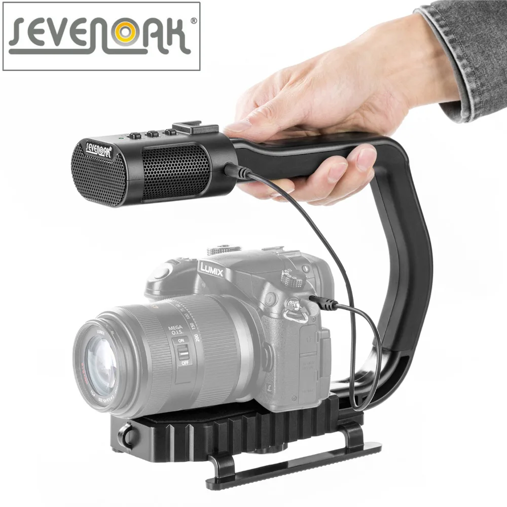 

Sevenoak MicRig Universal Video Handle Grip with Built-in Stereo Microphone for iPhone 7 Smartphone GoPro DSLR Camera Camcorder