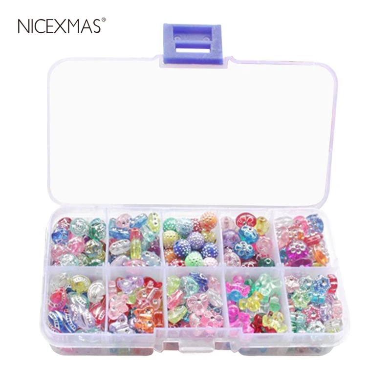 1 коробка россыпью Бусины Красочные Акриловые искусственные бусины обучающая