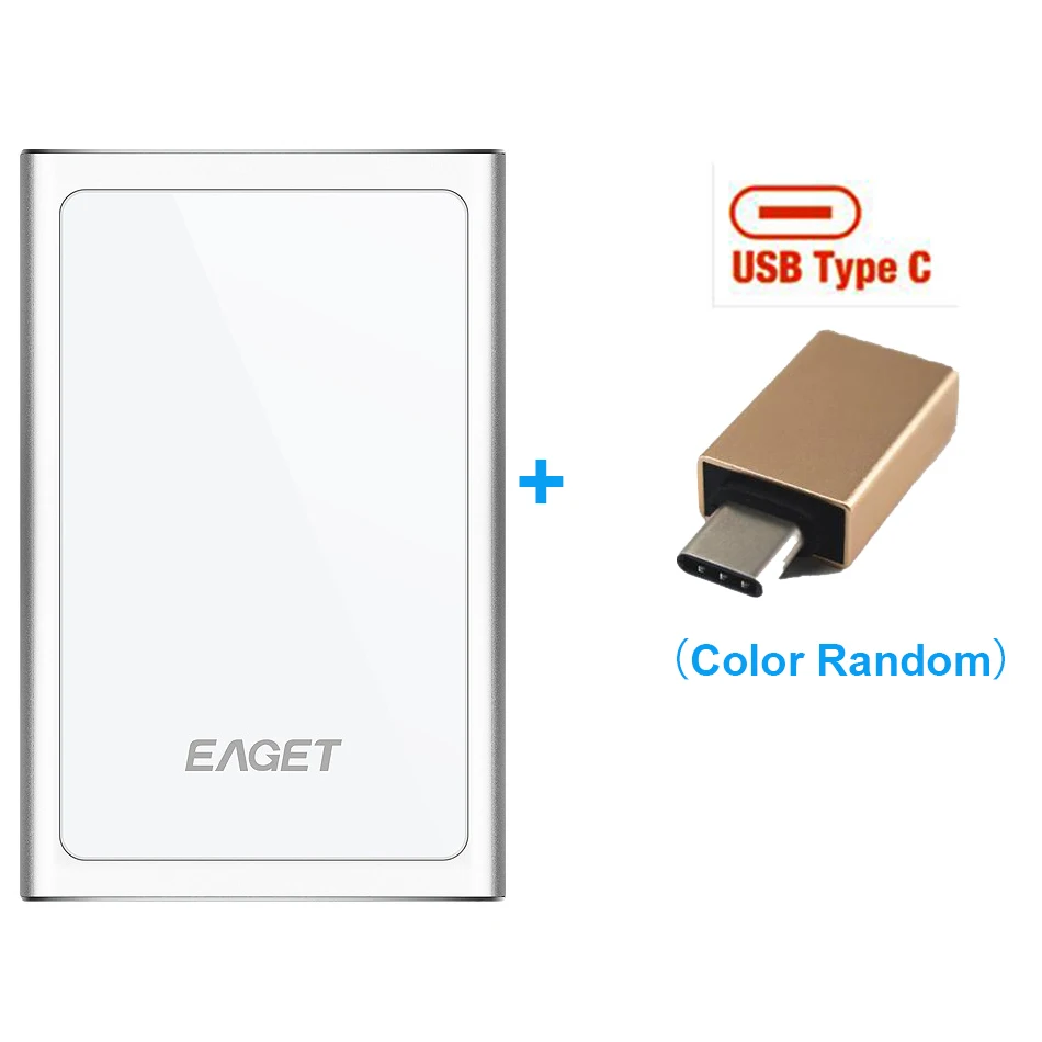 Eaget шифрование внешний жесткий диск 2 ТБ 1 ТБ HDD USB3.0 500 Гб Externo диско жесткий диск для Windows, Mac ноутбука жесткий диск настольного компьютера - Цвет: Silver n Type-c