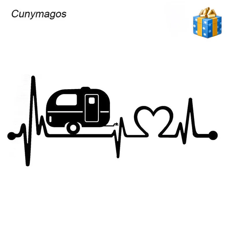 Camper туристический Hiker Heartbeat виниловая Автомобильная переводная наклейка для