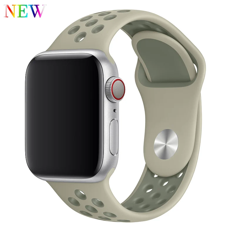 Fog Vintage Lichen Ремешок для apple watch 42 мм 38 мм силиконовый браслет correa iwatch 5 4 3 2 44 мм 40 мм спортивный браслет pulseira аксессуары для apple watch - Цвет ремешка: Fog Vintage Lichen