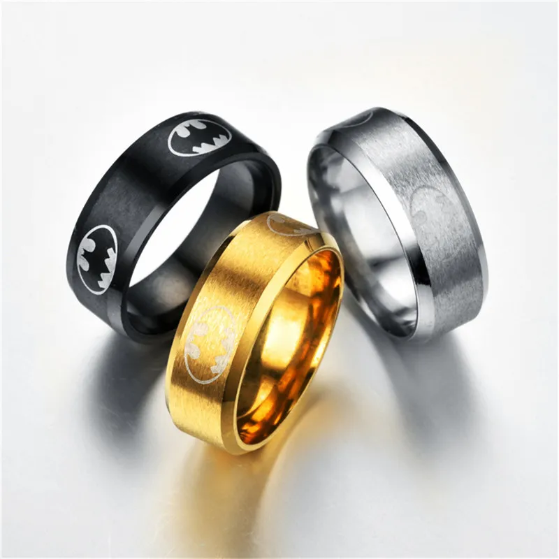 Brokenstone Мода кольцо из нержавеющей стали Бэтмен мужские кольца|ring stainless steel|trendy