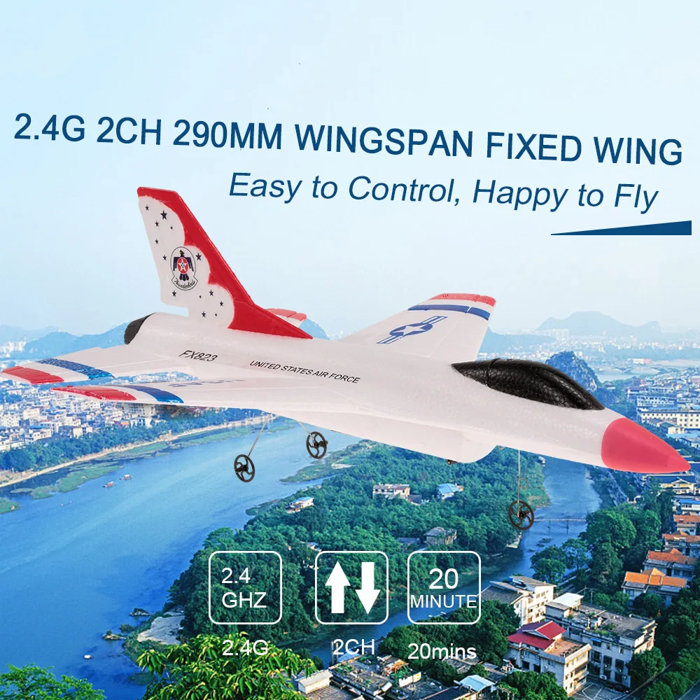 FX 823 2 4G 2CH RC Самолеты 290 мм размах крыльев дистанционное управление самолетом