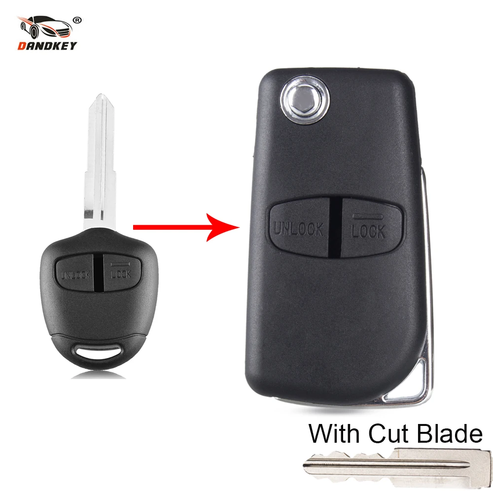 DANDKEY Cut/Uncut Blade для Mitsubishi Outlander Grandis Pajero Lancer модифицированный чехол ключей 2 кнопки