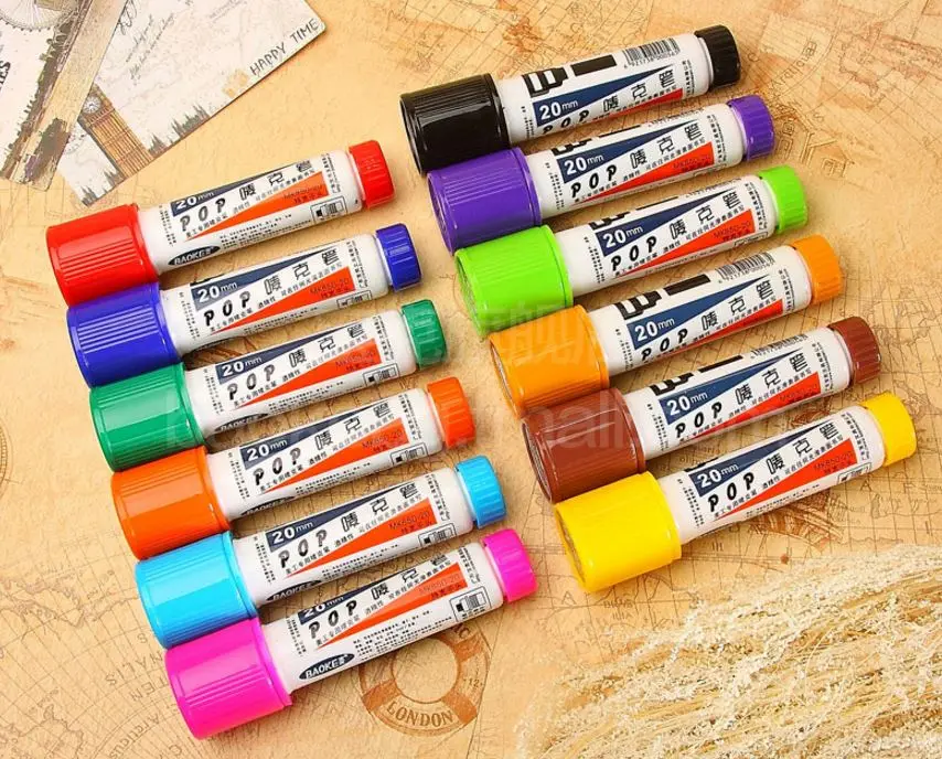 Фломастеры Baoke фломастеры широкого типа на спиртовой основе 20 мм 30 12 цветов|brush