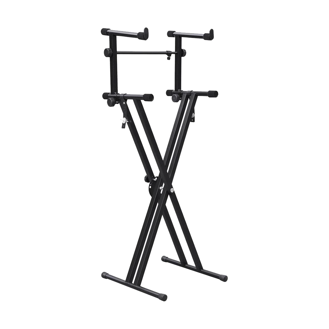 SEWS-Quality Heavy-Duty X Style Dual Keyboard Stand Electronic Piano Double 2-tier Adjustable |