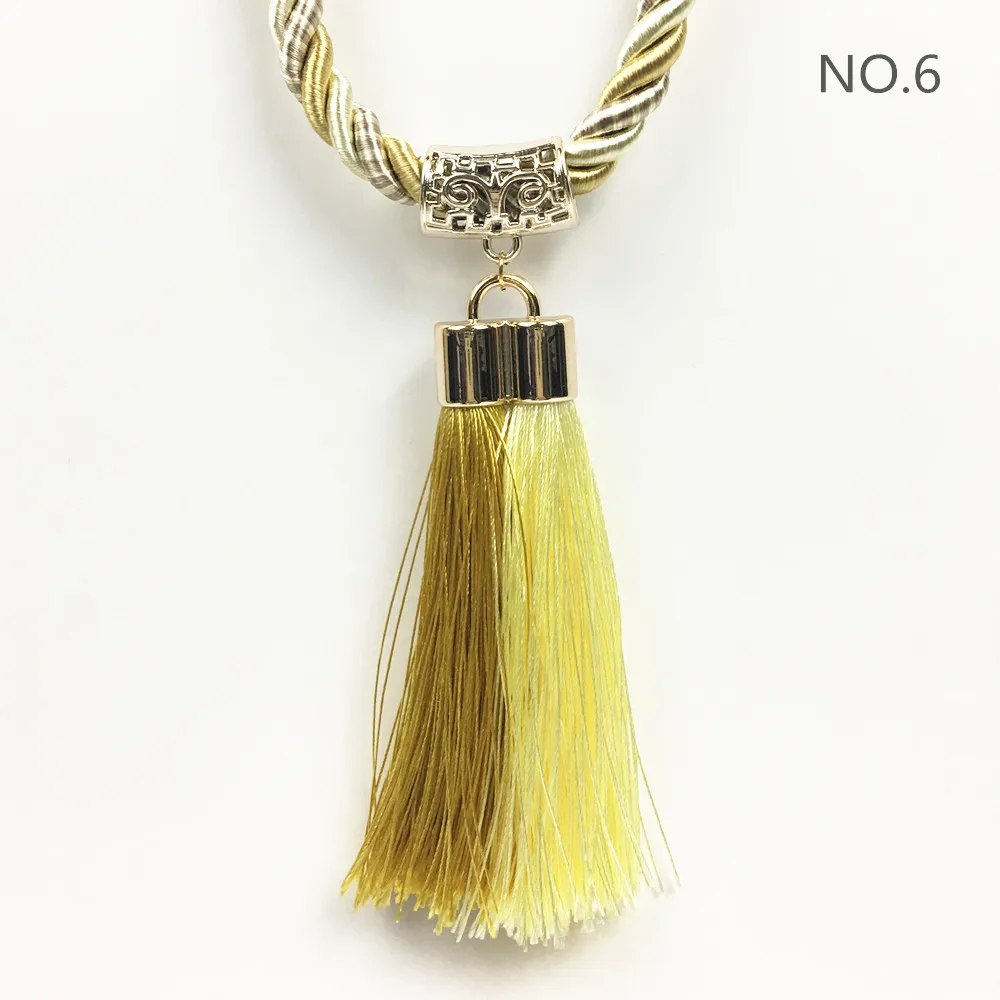 NO 6 8 цветов, драпировка, завязка сзади, завязка сзади, кисточка, драпировка, аксессуар, украшение, витая веревка, два цвета, 10 мм, продавать по паре - Цвет: NO 6
