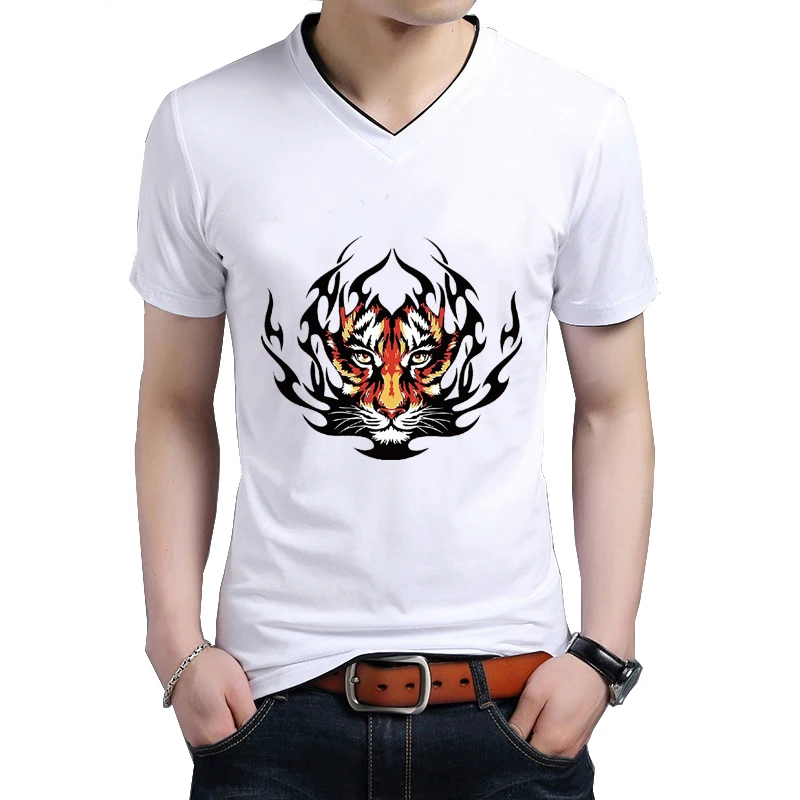 Большой размер тигр Железный патч для одежды a-уровень патчи теплопередача