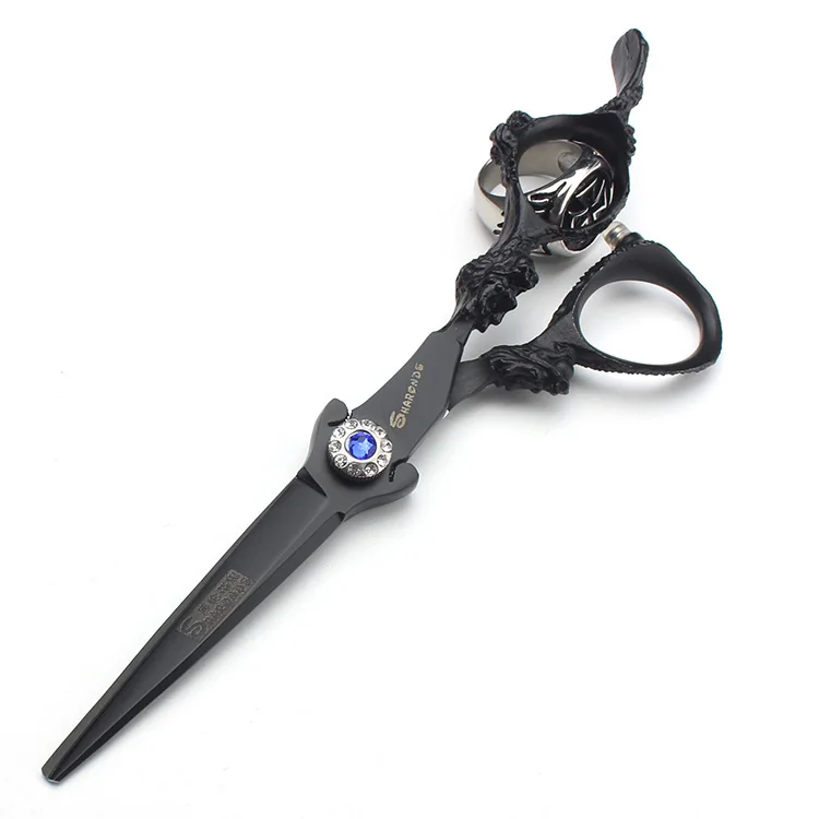 black cutting 6 дюймов ножницы для стрижки собак и кошек, высокое качество, японские ножницы для стрижки животных, филировочные ножницы, гравировка логотипа - Цвет: black cutting
